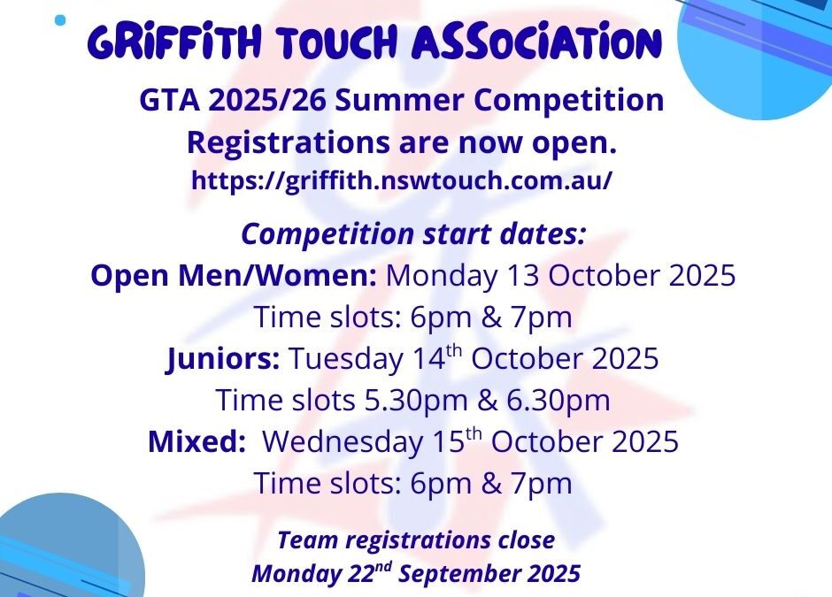 SUMMER COMPETITION NOMINATIONS ARE NOW OPEN